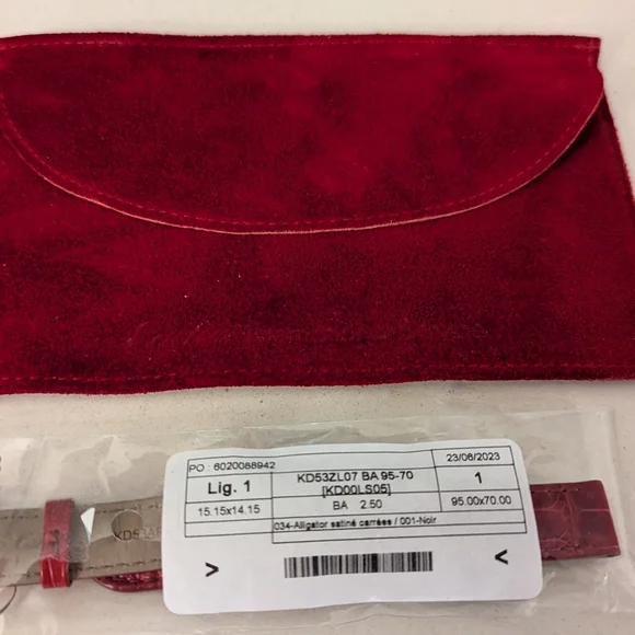 Cartier alligator red watch band. Worn only a few times. - Picture 2 of 6
